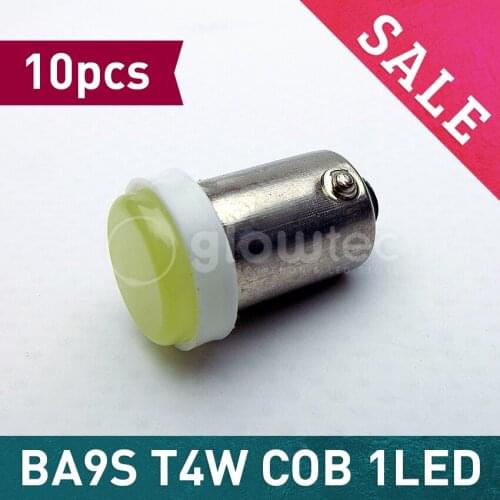10pcs White Car Interior BA9S T4W COB 1LED Bulb Reading LED Light Lamp Bulb Styling Lamp DC12V GLOWTEC