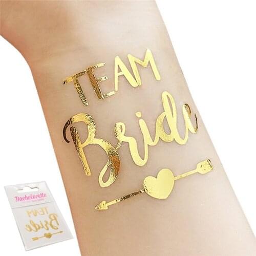 10pcs/set Hen Party Temporary Tattoo Team Bride Stickers Wedding Waterproof Bachelorette Decoration Marriage Bride Supplies
