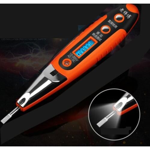 12-250V Socket Wall AC Power Outlet Voltage Detector Sensor Tester Electric Test Pen LED Light Voltage Indicator