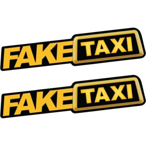 2PCS Car Stickers JDM Drift Race Car FAKE TAXI Funny Sticker Decal X2