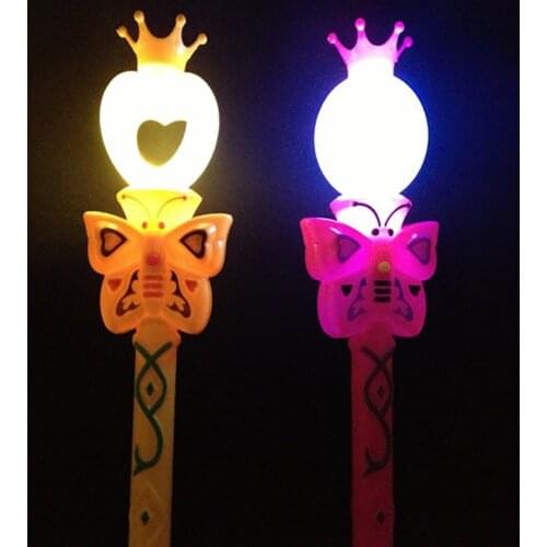 3pcs Fairy Flash Magic Wand Kids Girl Play House Light Pretend Cosplay Princess Tools Accessories Kids Toy Gifts