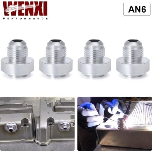 4PCS/PACK Top Quality Aluminum AN6-AN Straight Male Weld Fitting Adapter Weld Bung Nitrous Hose Fitting Silver