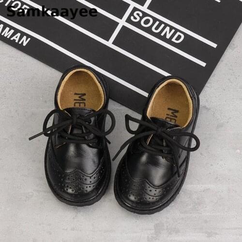 0-15y Children Leather Shoes Spring Autumn Kids Boys Girls Casual Shoes Baby Flats Soft Bottom Lace-Up Breathable Footwear S64