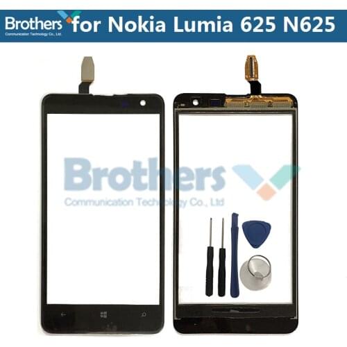 For Nokia Lumia 625 Touch Screen Digitizer Glass with Logo for Nokia N625 Touch Screen Glass Lens Phone Repair Part Test Working