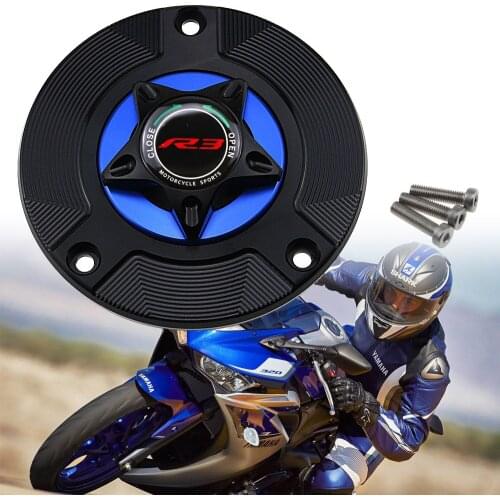 For YAMAHA YZF R3 YZFR3 YZF-R3 2015-2017 LOGO YZF-R3 Motorcycle Accessories Gas Fuel Tank Cap Cover CNC Aluminum