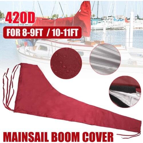 420D Sail Cover Mainsail Boom Cover Boat Cover For 8-9Ft 10-11Ft Waterproof Anti UV Sunshade Dustproof Boom Sail Cover