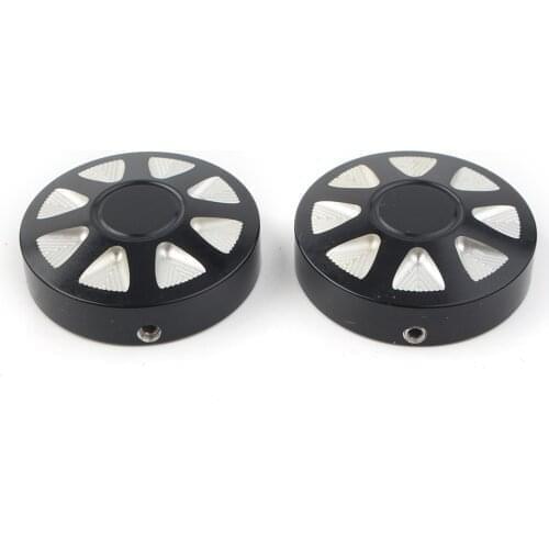 Motorcycle Black Burst Billet Fork Cap Cover For Victory High-Ball Board Walk Gunner Judge 2PCS CNC Aluminium