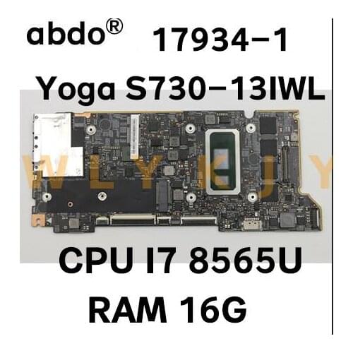 For Lenovo Yoga S730-13IWL Laptop 730S-13IWL laptop motherboard 17934-1 with CPU I7 8565U RAM 16G 100% test work