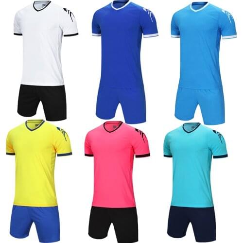 Men short sleeve yellow soccer jersey adult football uniform kids pink soccer shirt boy sport jerseys set DIY name OEM number