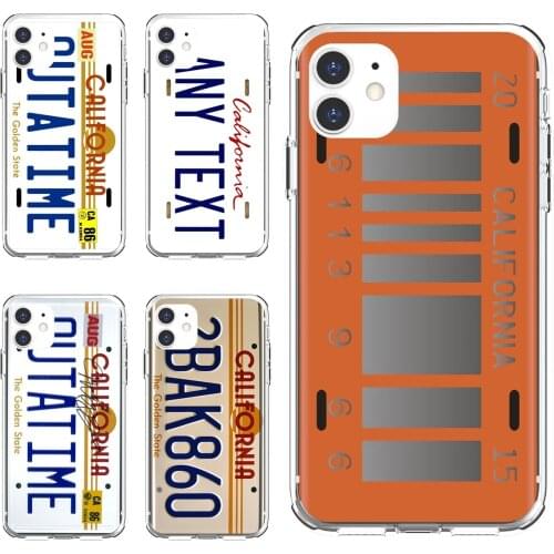Soft Covers CALIFORNIA-OUTATIME-LICENSE-PLATE-BTTF For Apple iPhone 10 11 12 Pro Mini 4S 5S SE 5C 6 6S 7 8 X XR XS Plus Max 2020