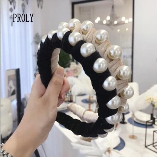 PROLY New Fashion Women Headband Winding Hairband Gold Velvet Broad Brim Hairband Autumn Headwear Top Quality Hair Accessories