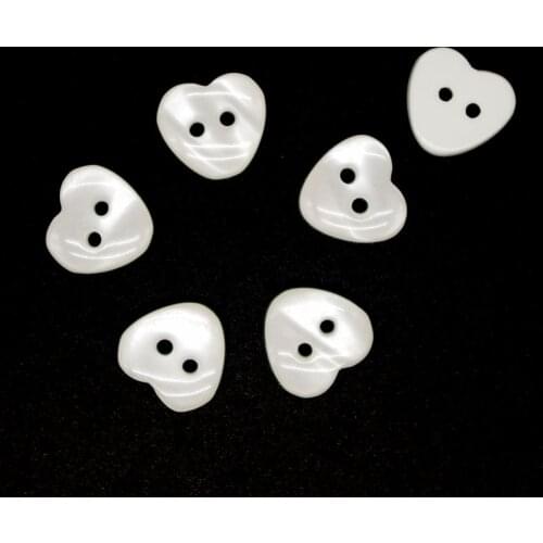 50PCs Resin Buttons 2 holes Pearl Heart Button Scrapbooking Sewing Accessories Craft Bottoni Botoes JS9031 11.5mm