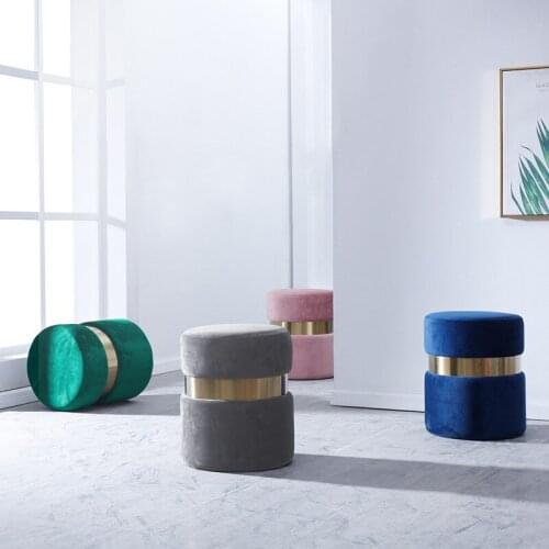 Light luxury doorway shoe stool Internet celebrity sofa footrest stool home bedroom makeup stool simple small round Pier childre