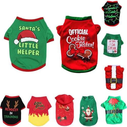 2020 Christmas Dog Clothes Cotton Pet Clothing For Small Medium Dogs Vest Shirt New Year Puppy Dog Costume Chihuahua Pet Shirt