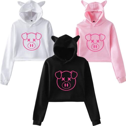 Shane Dawson Pink Pig Print Hoodies Women Hoodie Girls Pullover Fleece Kawaii Hoodies Casual Harajuku Cat Ear Outwear Sweatshirt