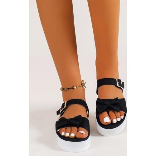 Summer Women Bowknot Slippers Sandals Casual Shoes Ladies Fashion New Shoe Female Platform Flats Beach Slides Plus Size Footwear