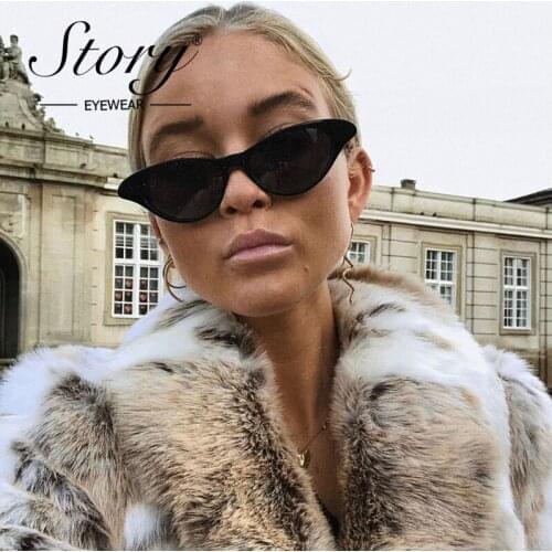 STORY 2018 Fashion Cat Eye Sunglasses Women Vintage New Style Funny Cateye Sunglasses Men Black Red Gradient Lens UV400 Shades