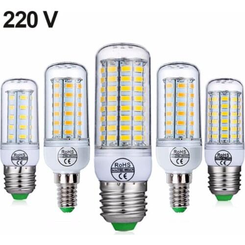 LED light bulb SMD 5730 Corn light bulb Indoor lighting E27 E14 Base AC220V 3000K 6000K 3W 5W PC lampshade 450LM luster