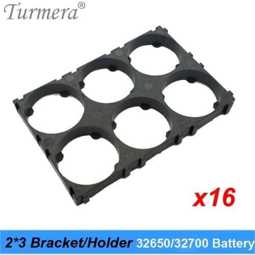 Turmera 32650 32700 2*3 Battery Holder Bracket Cell Safety Anti Vibration Plastic Brackets For 32650 32700 Battery Pack 16pieces