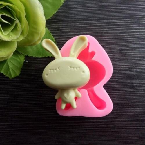 Cartoon rabbit silicone mold Bunny fondant cake decoration
