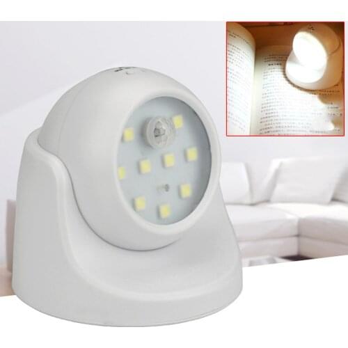 Intelligent Light 9LED Wireless Light-operated Motion Sensor Battery Power Sconce Wall Light For Bedroom Living Room Bathroom