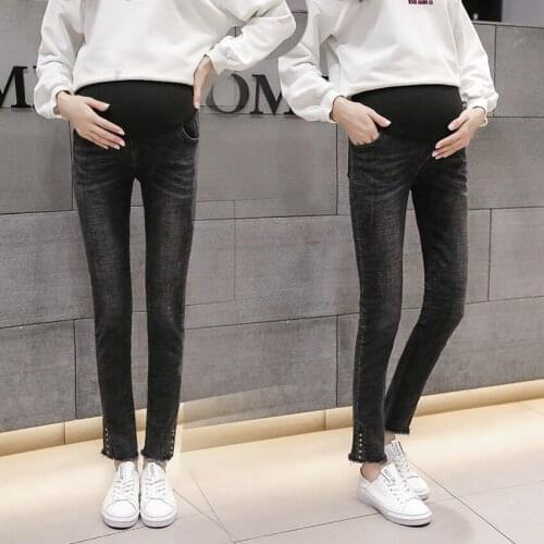 Spring and summer nails maternity pants maternity wear casual pants feet stomach lift pants stretch stomach lift jeans