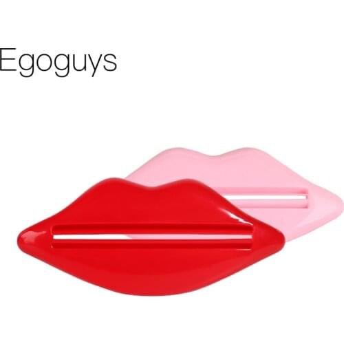 Red Lips Toothpaste Squeezer Device Oral Care Bathroom Tube Cosmetics Rolling Squeezing Dispenser Facial Cleanser Press Holder