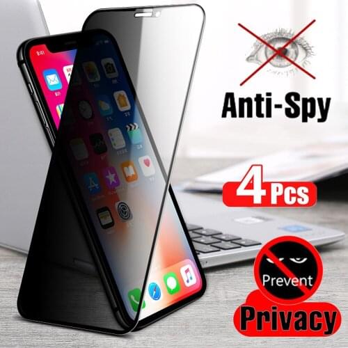 2-4Pcs Best Full Anti Spy Privacy Tempered Glass for IPhone12 Pro Max 6s 7 8 X XS XR IPhone 11 Screen Protector High Definition