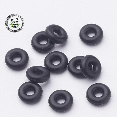 500pcs Black Rubber O Rings Fit European Clip Stopper Beads, 6x1.9mm; 2.2mm inner diameter