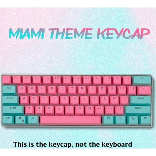 104/87 Keys PBT Miami Double Color Backlight Keycaps DIY For Ikbc Cherry MX Annie Mechanical Keyboard