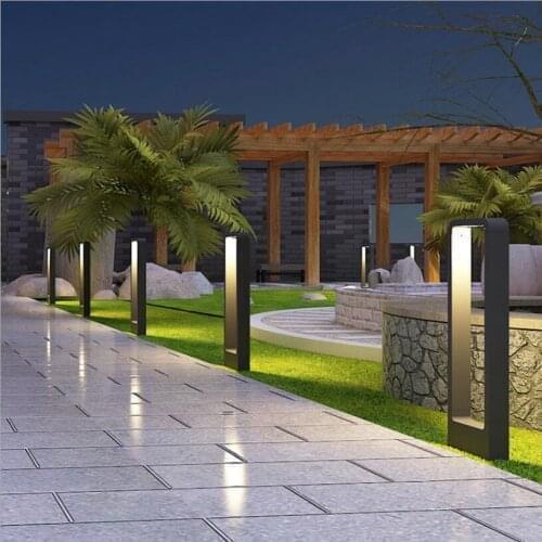 15W Waterproof LED Garden Lawn Lamp Modern Aluminum Pillar Light Outdoor Courtyard villa landscape lawn Square bollards light
