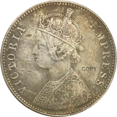 1900 India 1 One Rupee Victoria Queen Cupronickel Plated Silver Collectibles Copy Coin