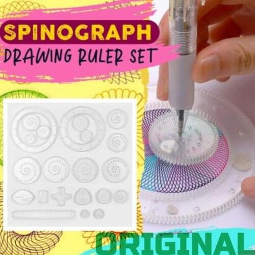 22pcs Drawing Toy Set Magic Wanhua Ruler Painting Template Development Intellectual Ruler Educational Childrens Stationery K5K1