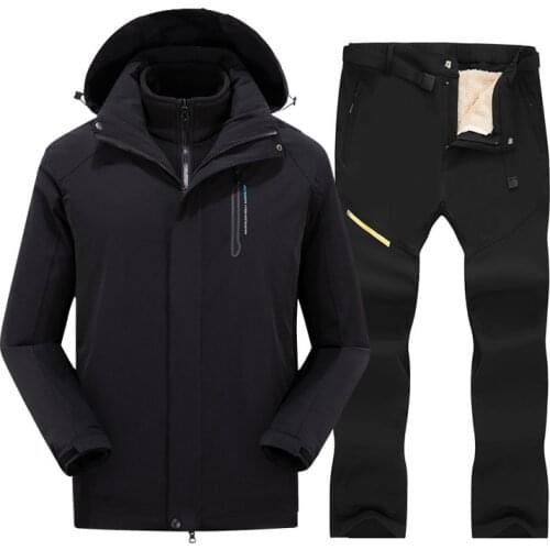 3 In 1 Ski Suit For Men Winter Mountain Ski Pants And Snowboard Jackets Set Male Waterproof Windproof Warm Snow Trousers Brands