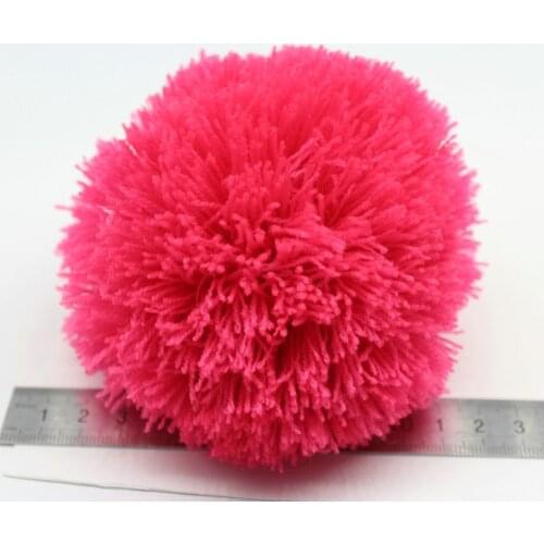 35pcs large 10cm (4") hot pink soft yarn pom poms, fuschia pom pom decoration decor, cotton handmade, big yarnball