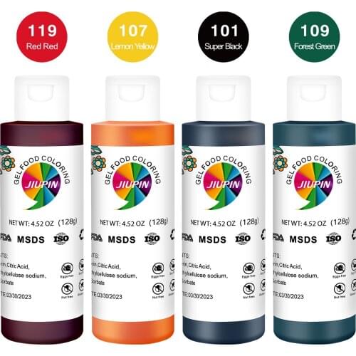 4-Colors 128g/Bottle Natural Edible Coloring Fondant biscuits Macaron Dessert Cake Baking Ingredients Large bottled