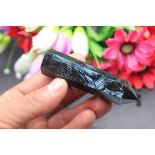 50gTOP!!! Natural quartz stone blue fireworks single head wand healing treatment