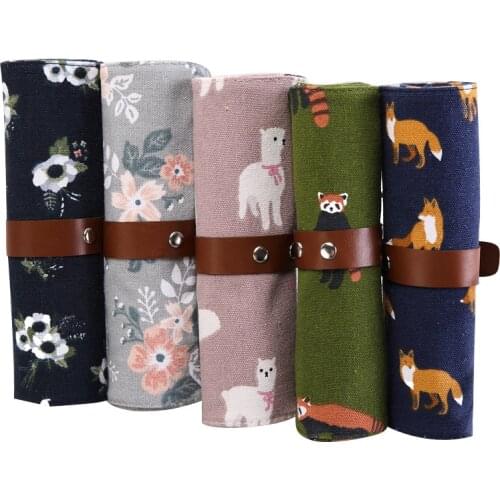 Roll Pencil Case Kawaii Canvas Pencil Bag Stationery Pencilcase School Pencil Cases For Girls Boys Pen Bag Pouch School Supplies