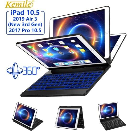 Case Keyboard For iPad Air 3 10.5 2019 Rotate Wireless Bluetooth Backlit Keyboard Cover For iPad Air 3 10.5 funda Pro 10.5 Case