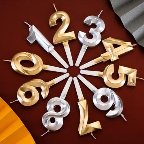 Digital candle 1234567890 Birthday cake decoration Crown of pearls, champagne and golden digital candles