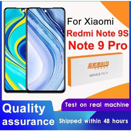 100% Tested 6.67'' Display Replacement For Xiaomi Redmi Note 9 Pro LCD Touch Screen Digitizer Assembly For Redmi Note 9S Display