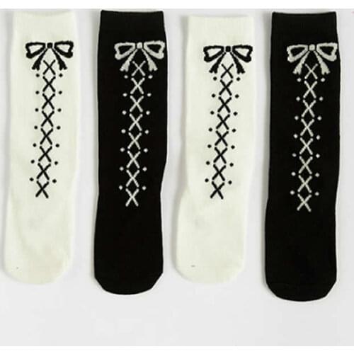 New born baby leg warm wholesale knee high kids leg warm cartoon bow print baby socks Meias black Sokken cotton leg warmers