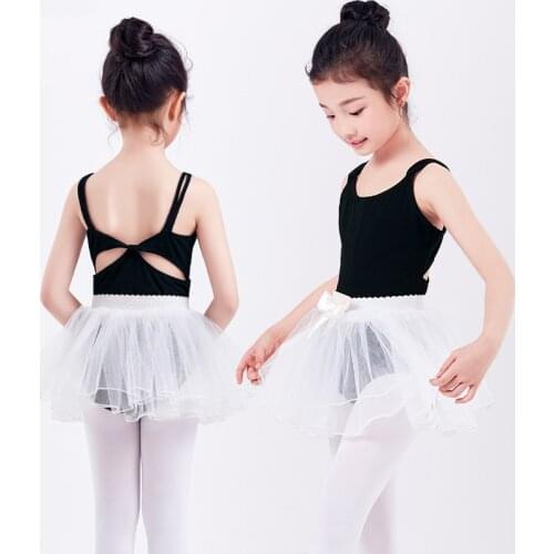 Cotton Children Ballet Dance Leotard Girls Kids Slim Sexy Practice Dance Wear Sleeveless Black Pink Bodysuit