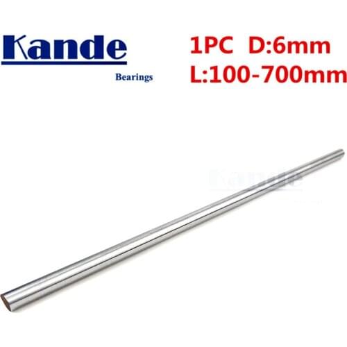 Kande Bearings 1pc d: 6mm 3D printer rod shaft 6mm linear shaft chrome plated rod shaft CNC parts 230mm 100mm 100-600mm