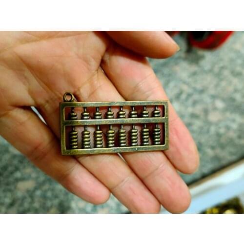 CHINA antique brass fengshui Abacus small Statue Metal crafts family decorations Necklace pandent