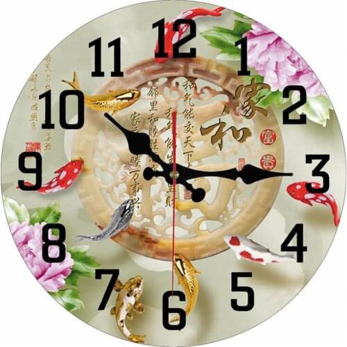 Chinese Creative Home And Wealthy Wall Clock Living Room Silent Bedroom Fashion Dining Decorative Watch Wooden Digital