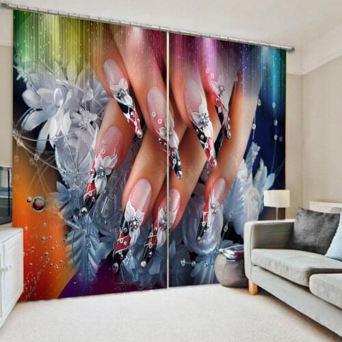Beautiful Photo Fashion Customized 3D Curtains Makeup nails curtains personality curtains