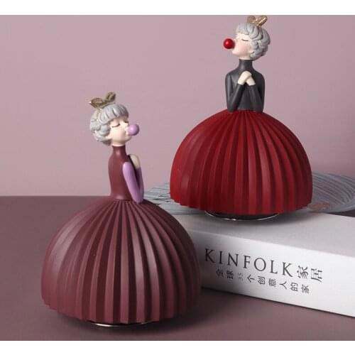 Nordic Creative Bubble Girl Decoration Bedroom Room Music Box Music Box Cute Decoration Girl Wedding Gift Children Birthday Gift