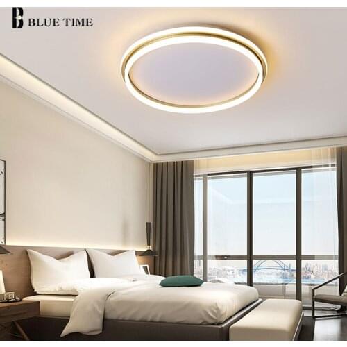 Round Gold LED Ceiling Light For Living Room Bedroom Dining Room Kitchen Decor Lights Home Indoor Lighting Modern Ceiling Lamps