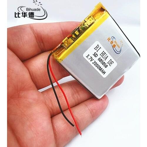 Li-po 3.7 V lithium polymer battery 2000mah 605050 GPS mobile power electronic navigation tablet PC batteries